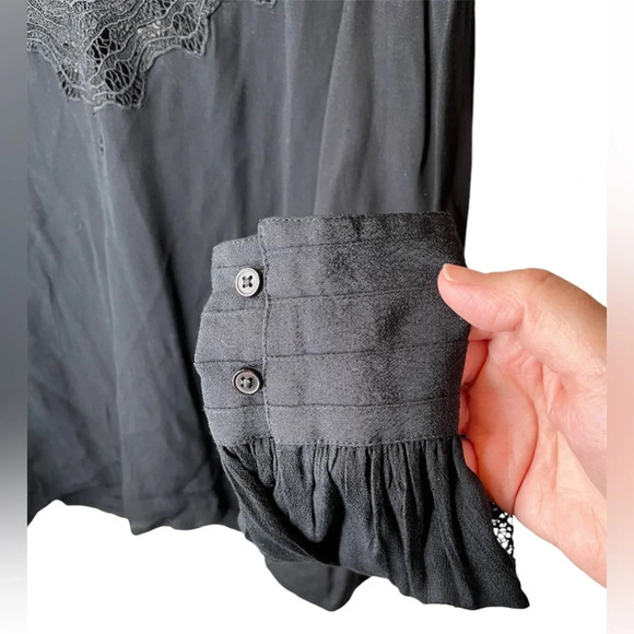 IRO Balden Lace Inset Blouse In Black Size 38/ US 6 - Picture 7 of 11